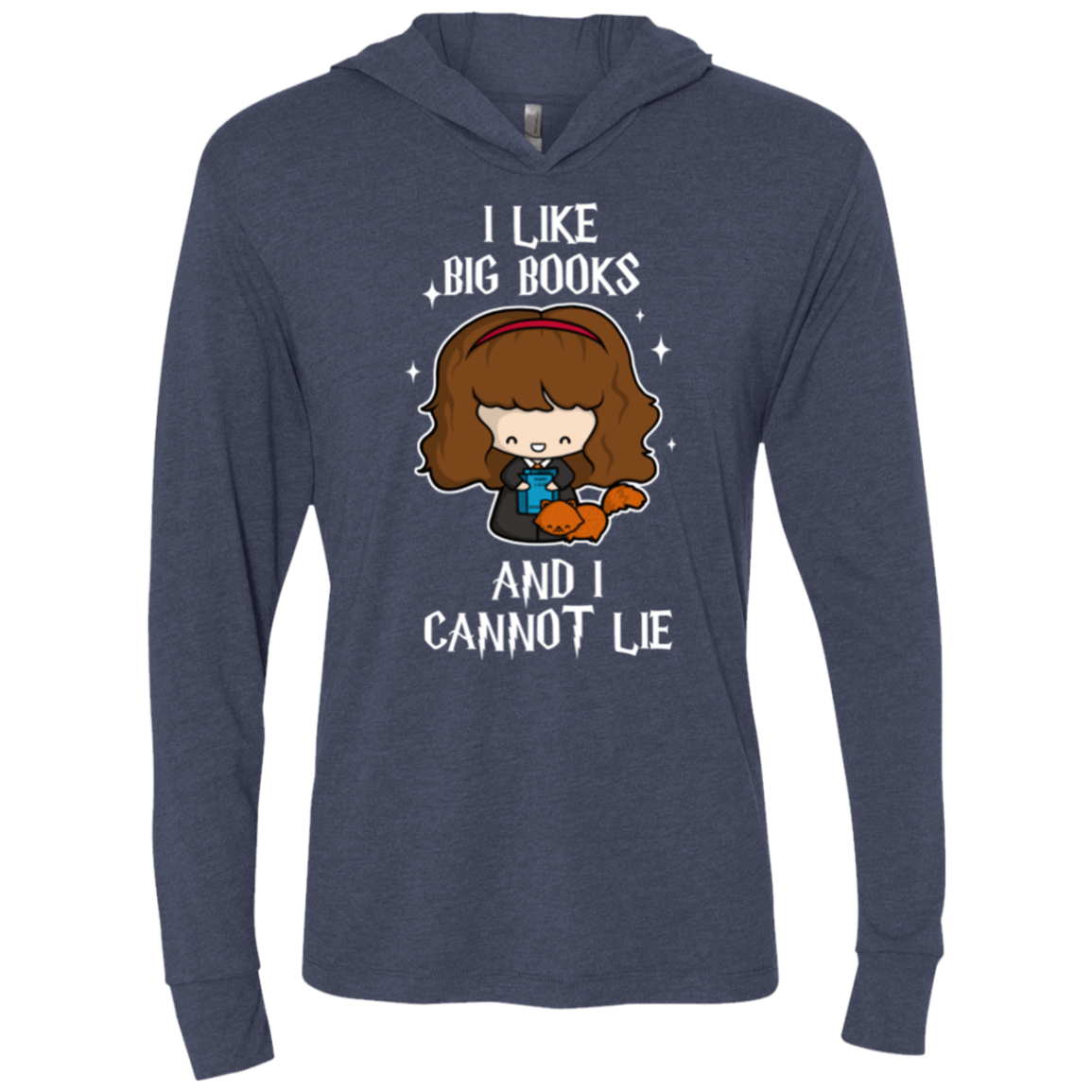 T-Shirts Vintage Navy / X-Small I Like Big Books Triblend Long Sleeve Hoodie Tee