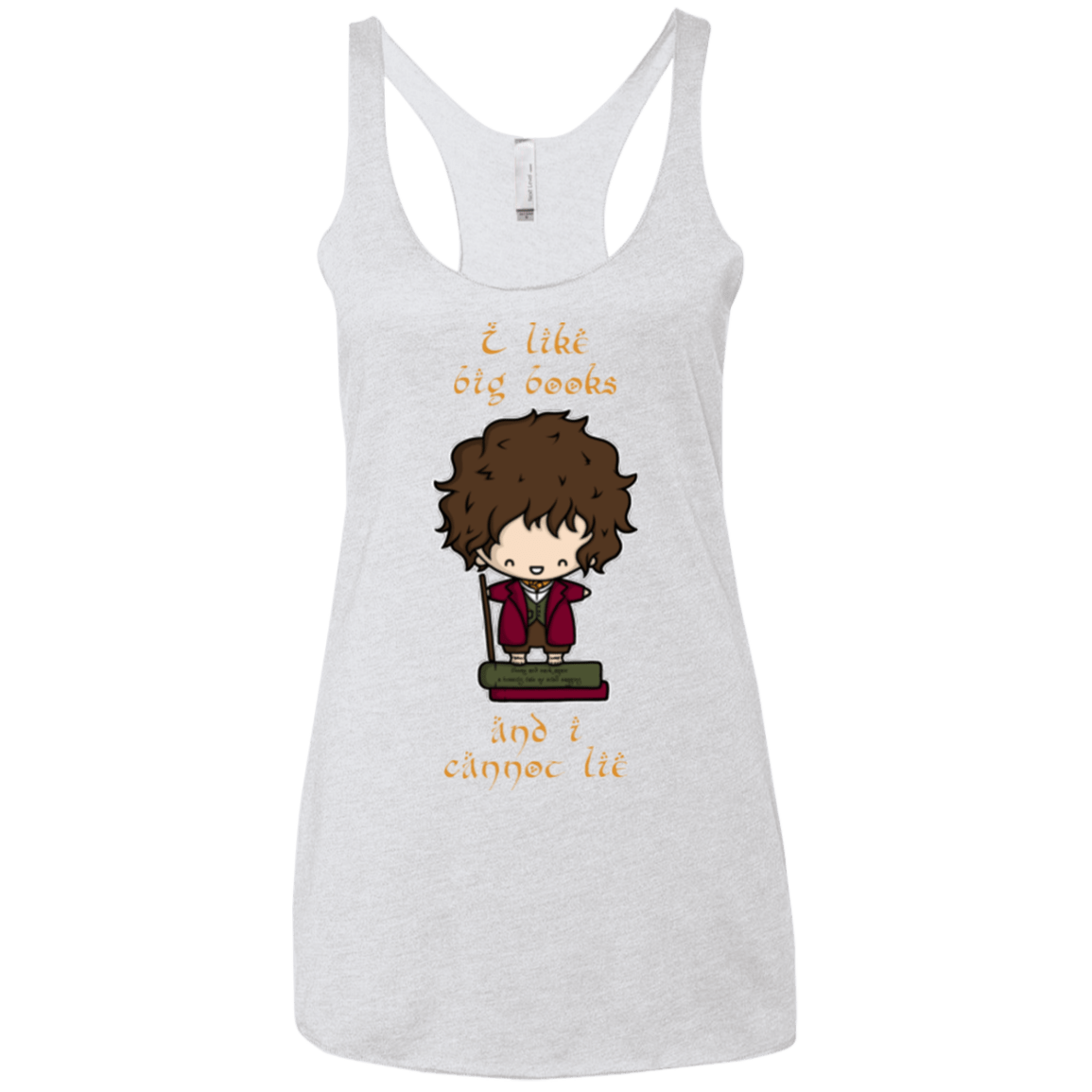 T-Shirts Heather White / X-Small I Like Big Books Women's Triblend Racerback Tank