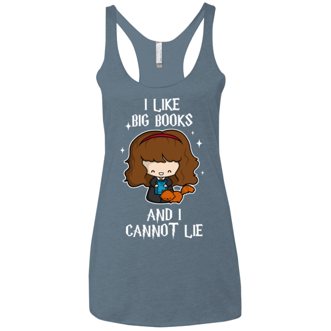T-Shirts Indigo / X-Small I Like Big Books Women's Triblend Racerback Tank