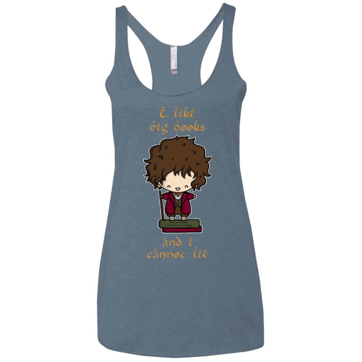 T-Shirts Indigo / X-Small I Like Big Books Women's Triblend Racerback Tank