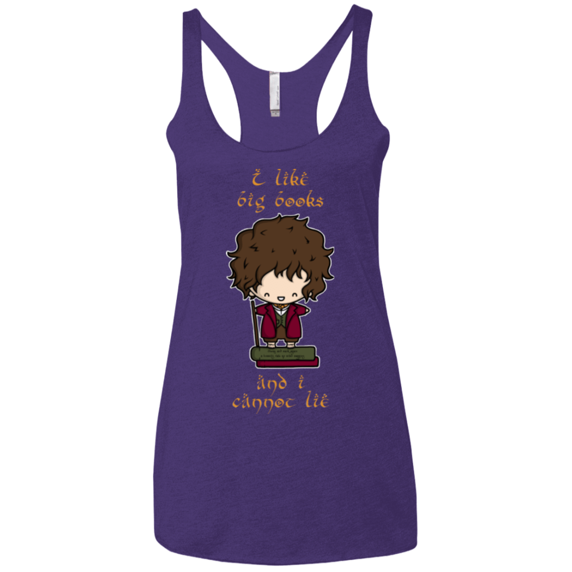 T-Shirts Purple / X-Small I Like Big Books Women's Triblend Racerback Tank