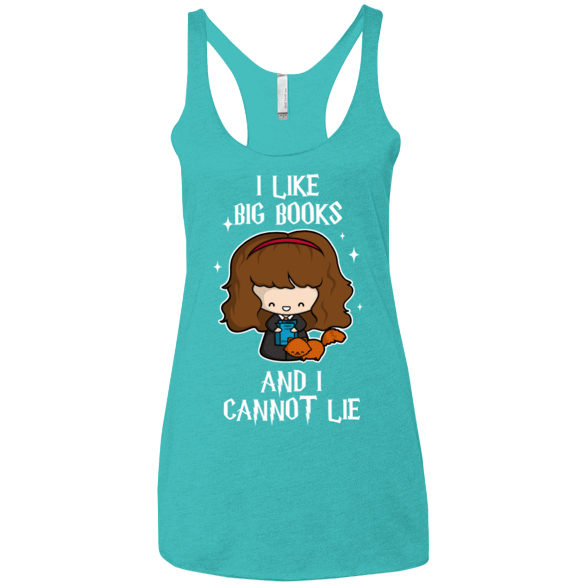T-Shirts Tahiti Blue / X-Small I Like Big Books Women's Triblend Racerback Tank