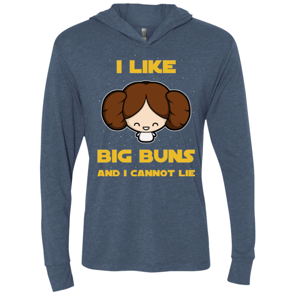 T-Shirts Indigo / X-Small I Like Big Buns Triblend Long Sleeve Hoodie Tee