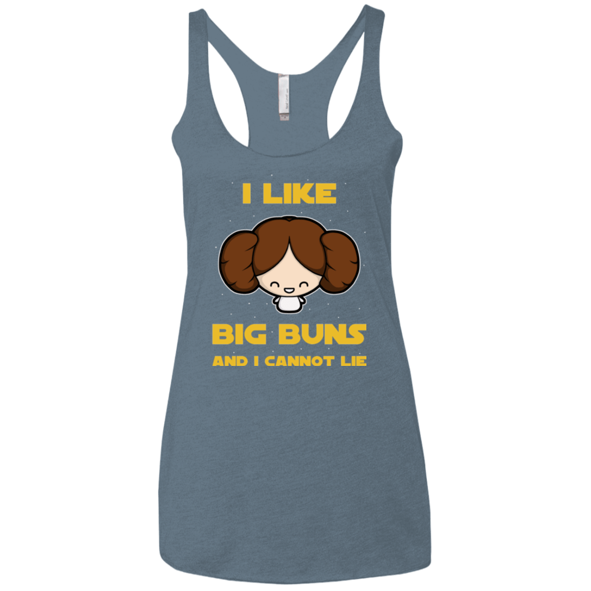 T-Shirts Indigo / X-Small I Like Big Buns Women's Triblend Racerback Tank