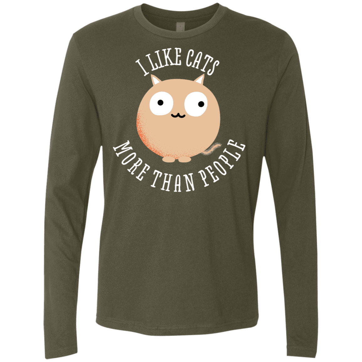 T-Shirts Military Green / S I Like Cats Men's Premium Long Sleeve