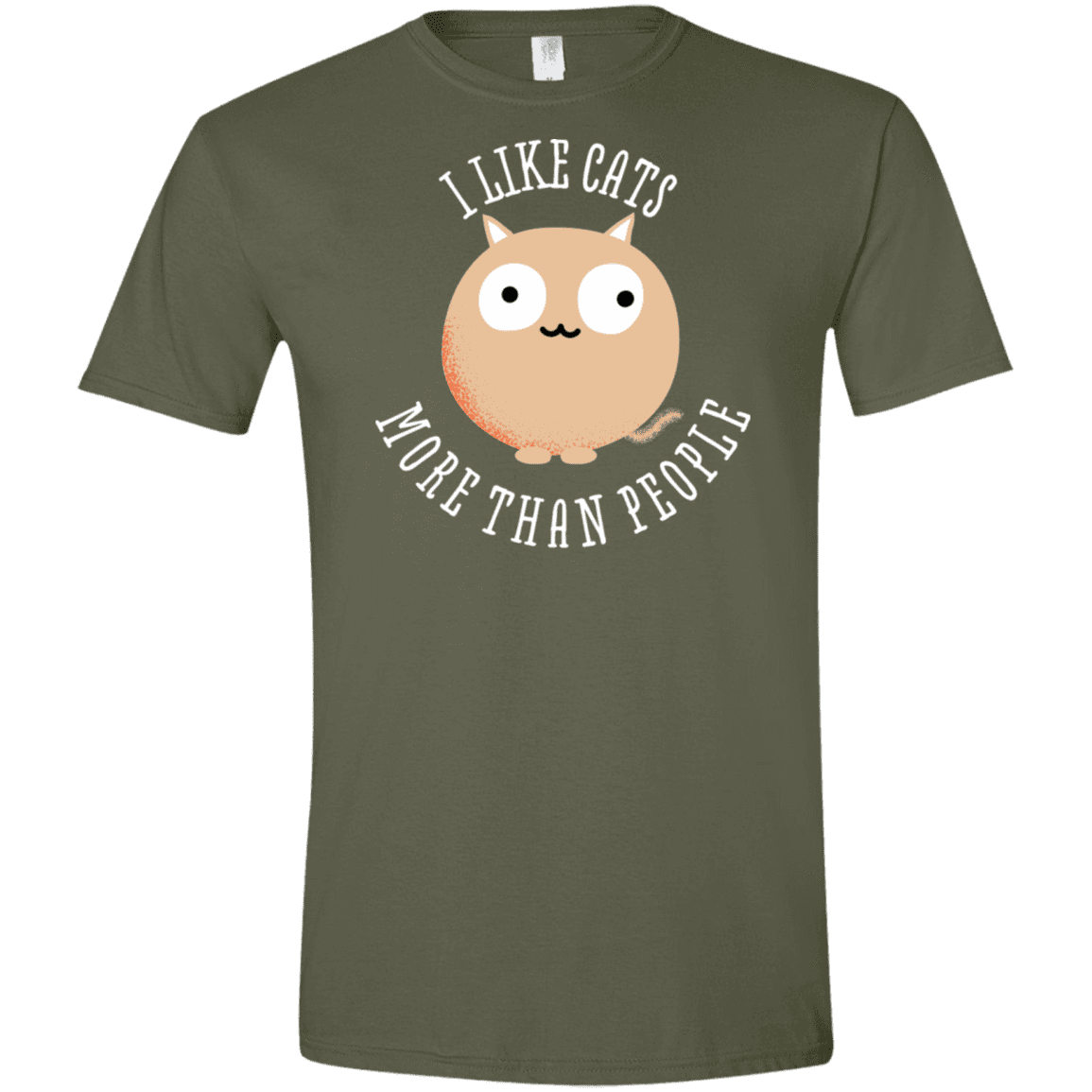 T-Shirts Military Green / S I Like Cats Men's Semi-Fitted Softstyle
