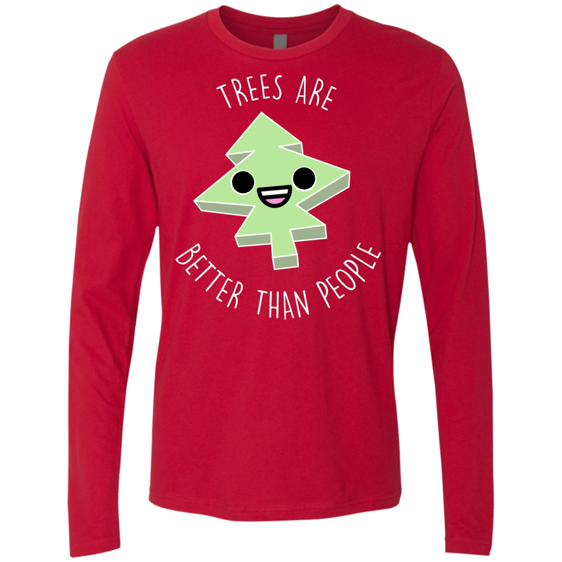 T-Shirts Red / S I Like Trees Men's Premium Long Sleeve
