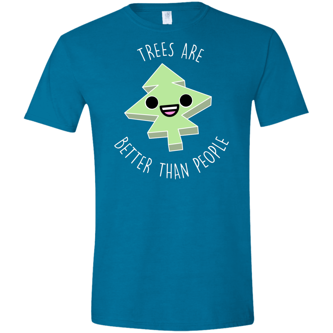 T-Shirts Antique Sapphire / S I Like Trees Men's Semi-Fitted Softstyle