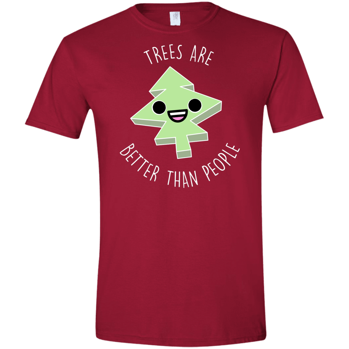 T-Shirts Cardinal Red / S I Like Trees Men's Semi-Fitted Softstyle