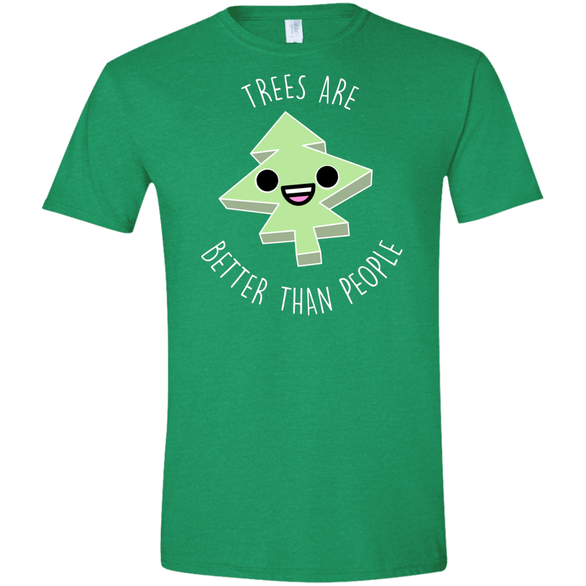 T-Shirts Heather Irish Green / S I Like Trees Men's Semi-Fitted Softstyle