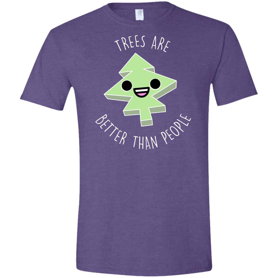 T-Shirts Heather Purple / S I Like Trees Men's Semi-Fitted Softstyle