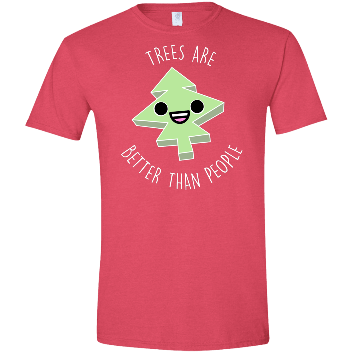 T-Shirts Heather Red / S I Like Trees Men's Semi-Fitted Softstyle