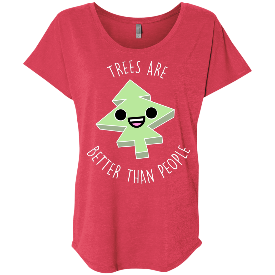 T-Shirts Vintage Red / X-Small I Like Trees Triblend Dolman Sleeve