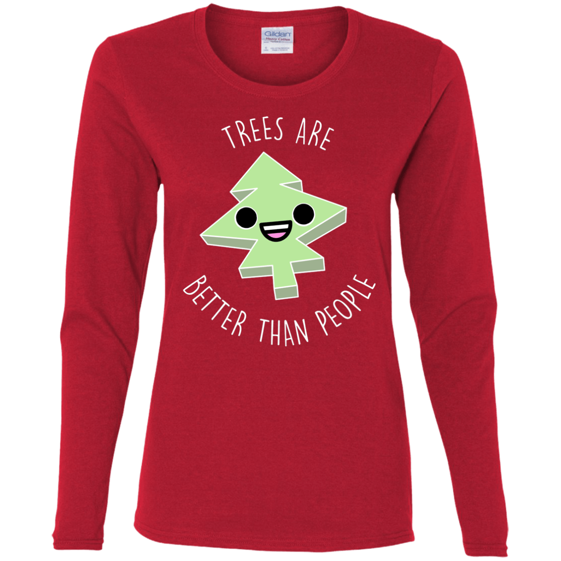 T-Shirts Red / S I Like Trees Women's Long Sleeve T-Shirt