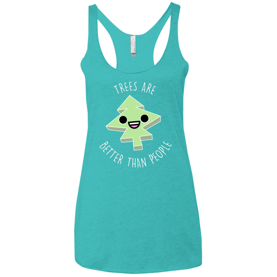 T-Shirts Tahiti Blue / X-Small I Like Trees Women's Triblend Racerback Tank