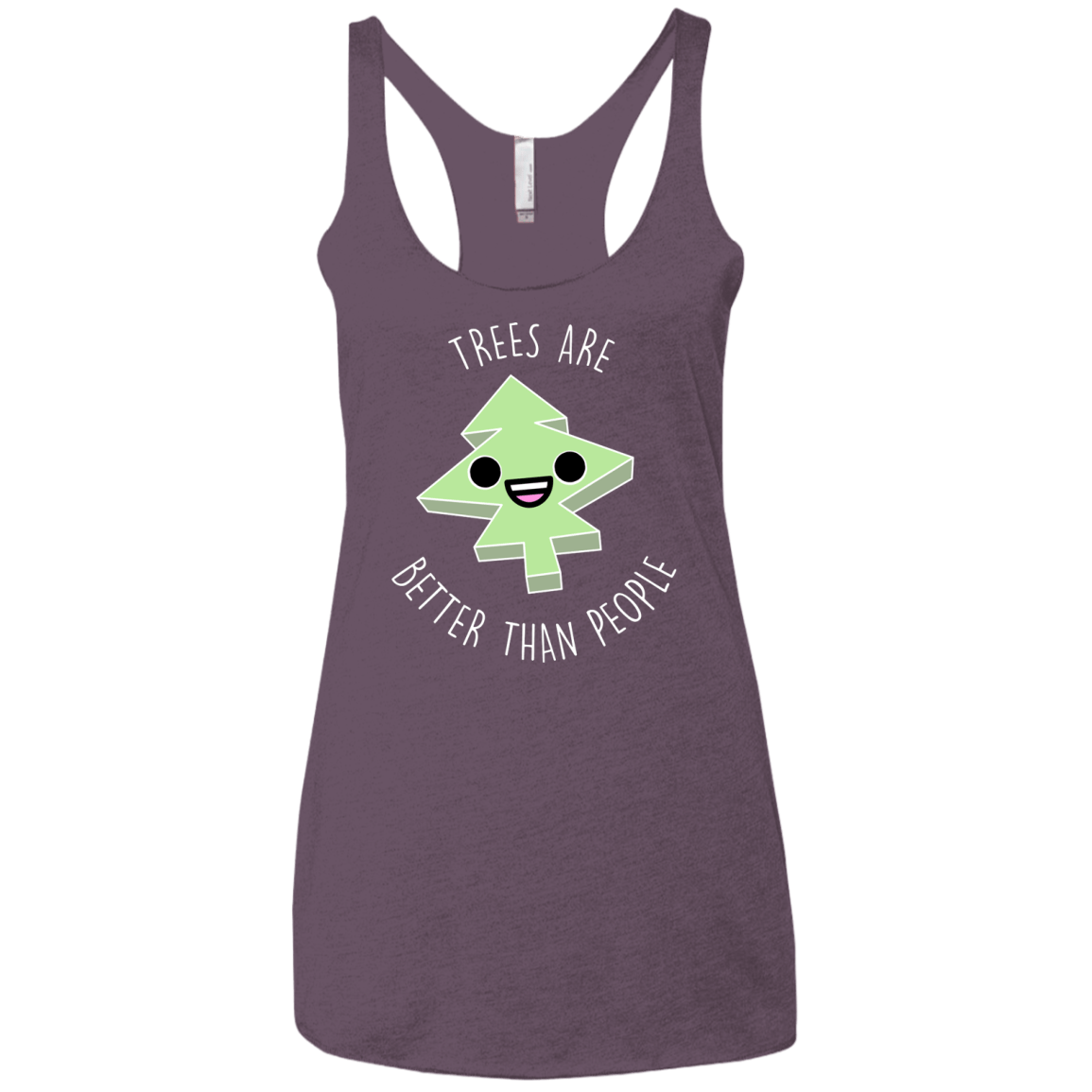 T-Shirts Vintage Purple / X-Small I Like Trees Women's Triblend Racerback Tank
