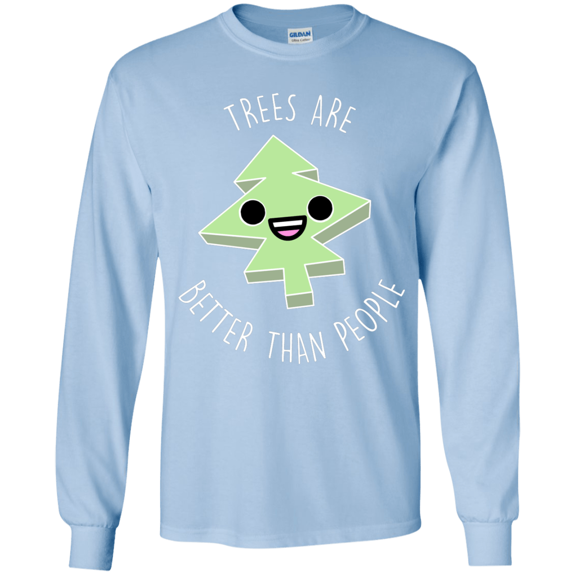 T-Shirts Light Blue / YS I Like Trees Youth Long Sleeve T-Shirt