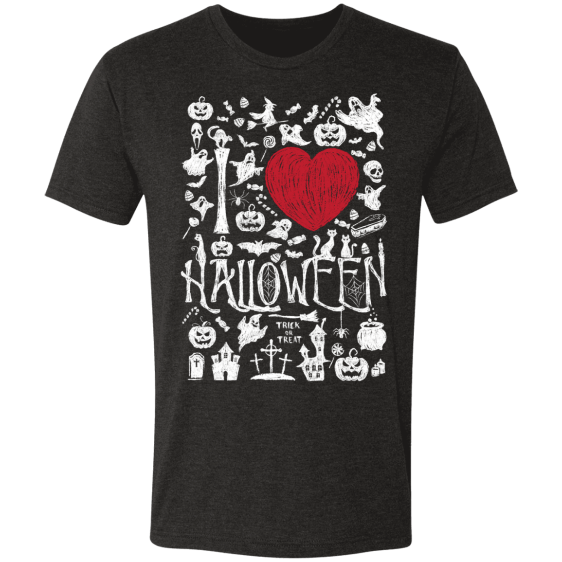 T-Shirts Vintage Black / S I Love Halloween Men's Triblend T-Shirt