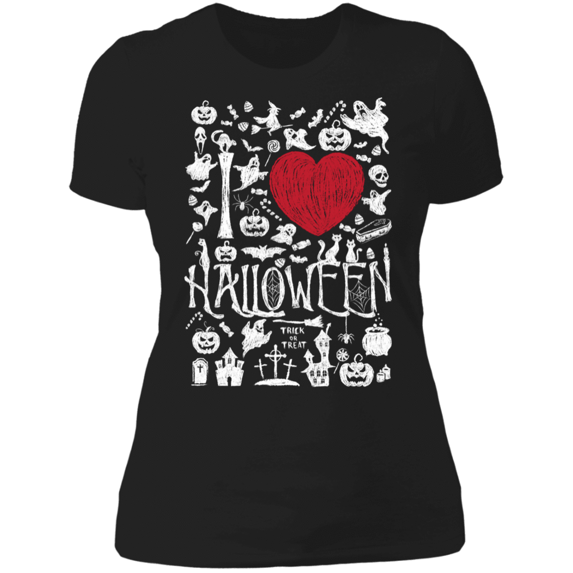 T-Shirts Black / X-Small I Love Halloween Women's Premium T-Shirt