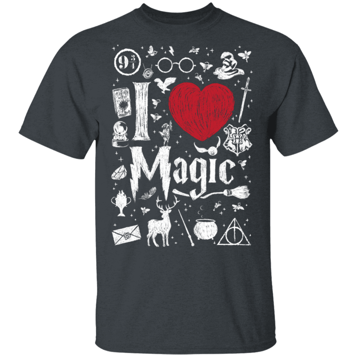 T-Shirts Dark Heather / S I Love Magic T-Shirt