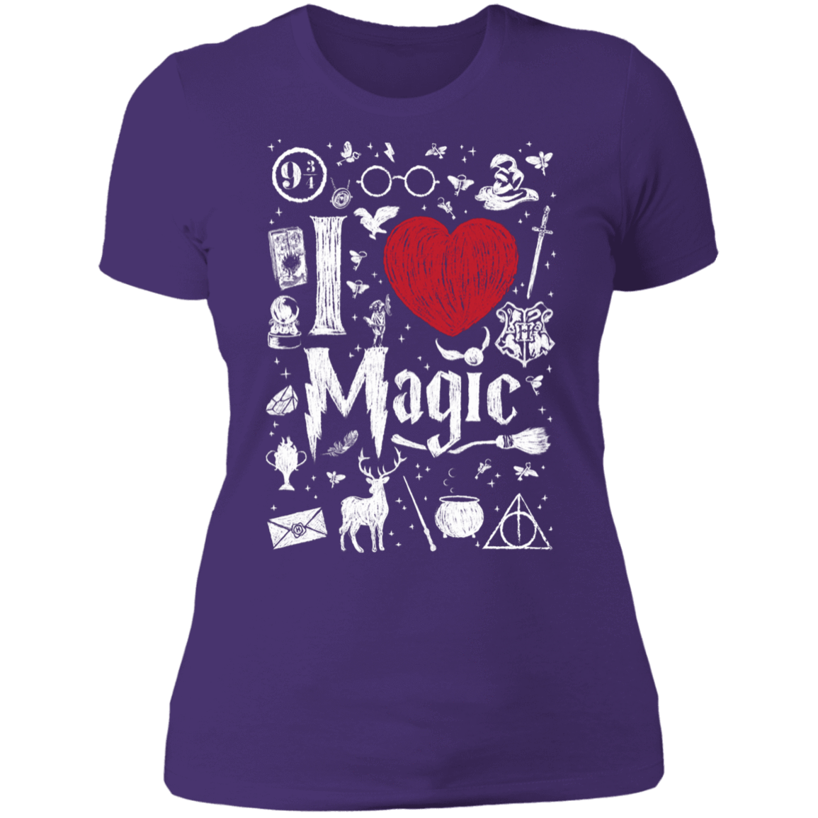 T-Shirts Purple Rush/ / S I Love Magic Women's Premium T-Shirt