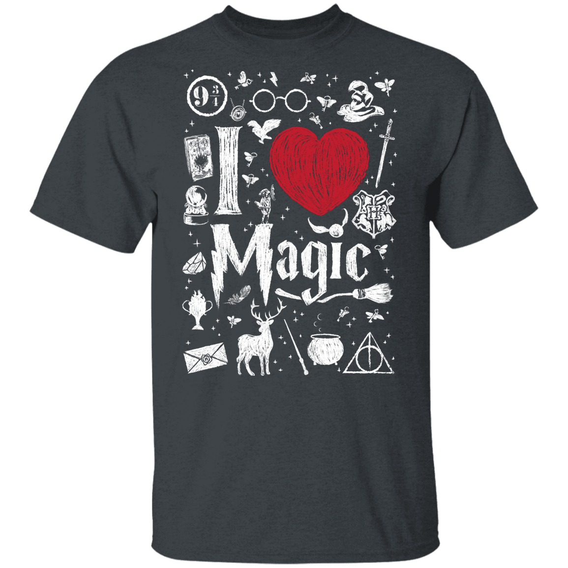 T-Shirts Dark Heather / YXS I Love Magic Youth T-Shirt