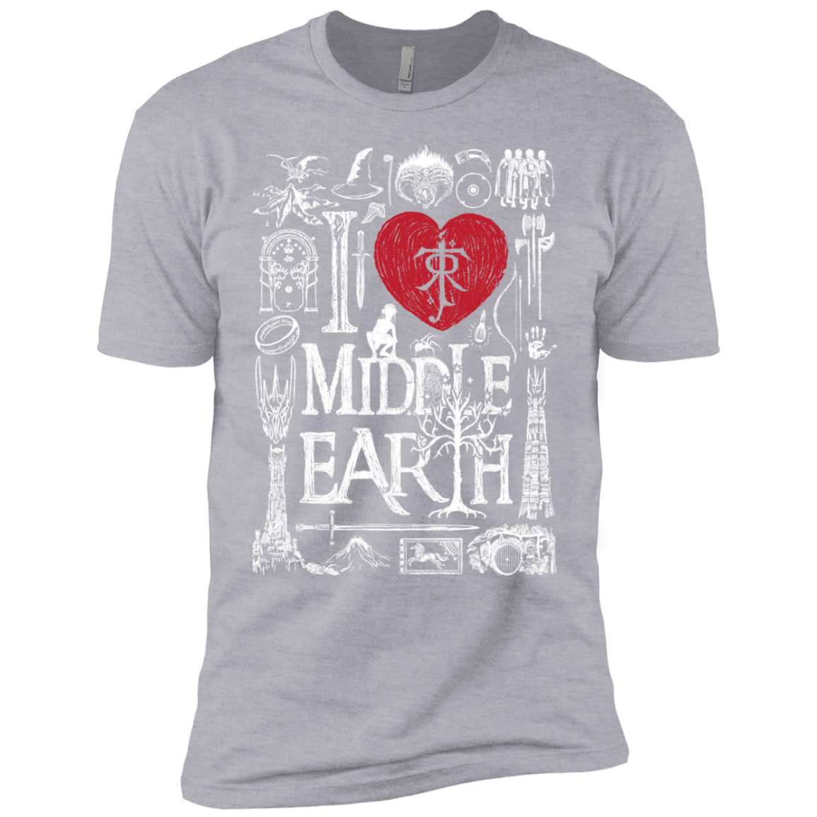 T-Shirts Heather Grey / YXS I Love Middle Earth Boys Premium T-Shirt