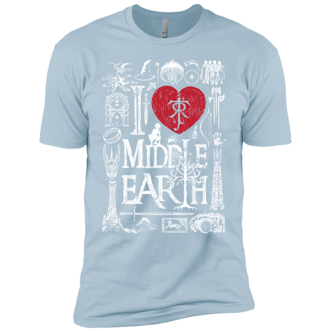 T-Shirts Light Blue / YXS I Love Middle Earth Boys Premium T-Shirt