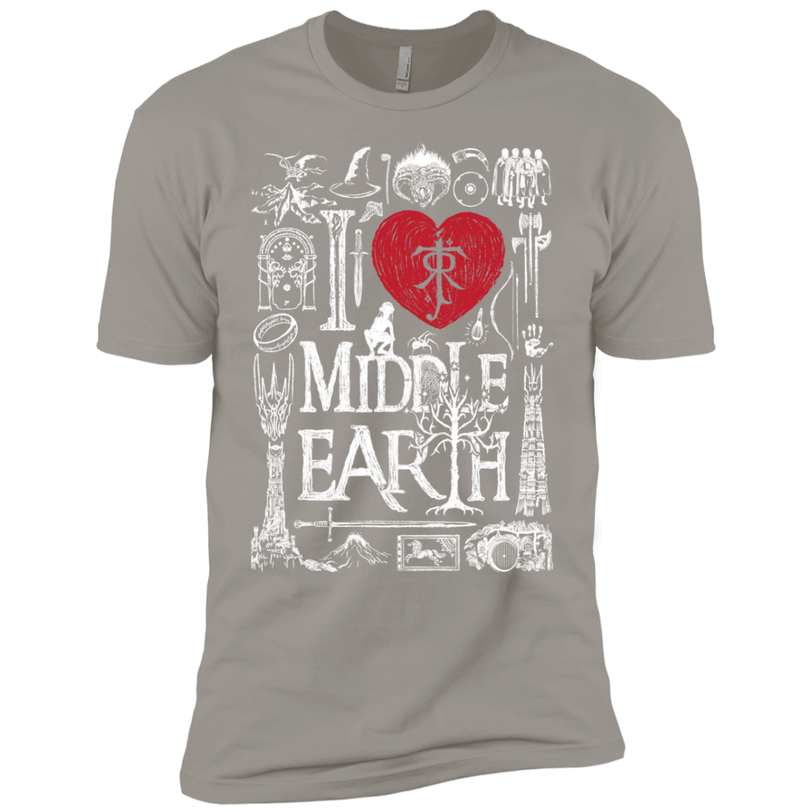 T-Shirts Light Grey / YXS I Love Middle Earth Boys Premium T-Shirt