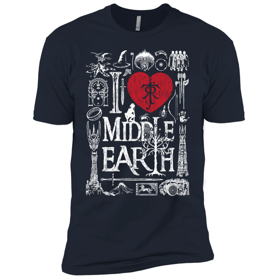 T-Shirts Midnight Navy / YXS I Love Middle Earth Boys Premium T-Shirt