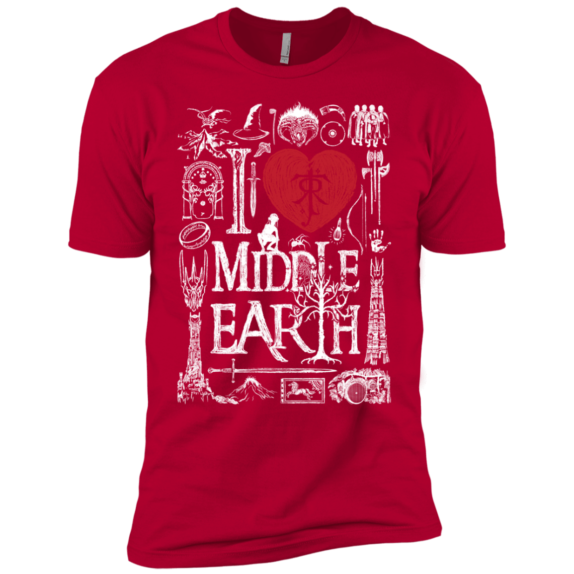 T-Shirts Red / YXS I Love Middle Earth Boys Premium T-Shirt