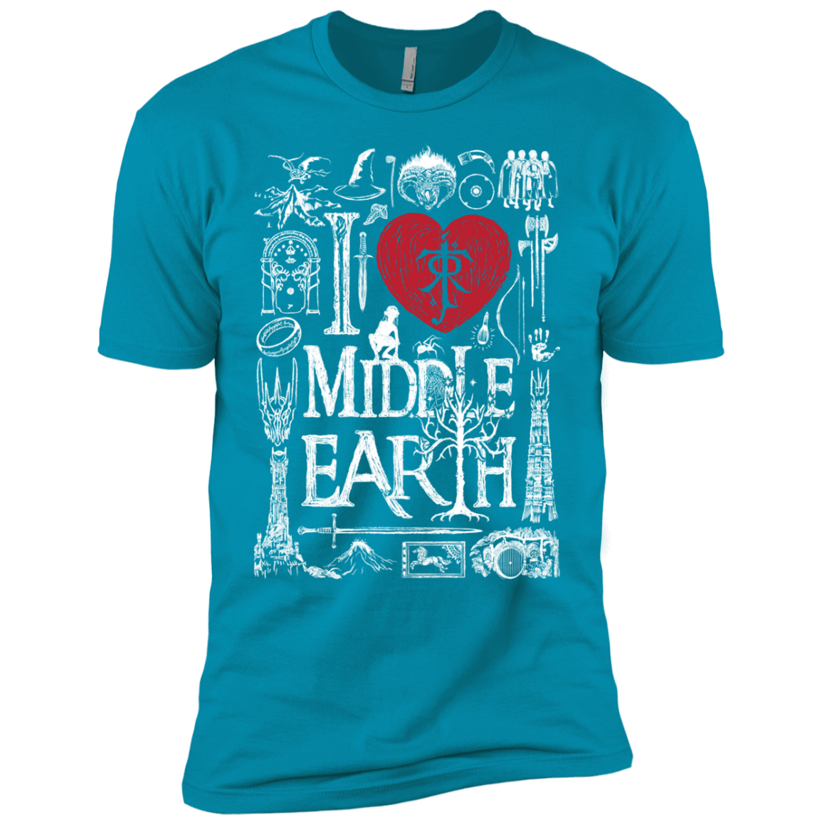 T-Shirts Turquoise / YXS I Love Middle Earth Boys Premium T-Shirt