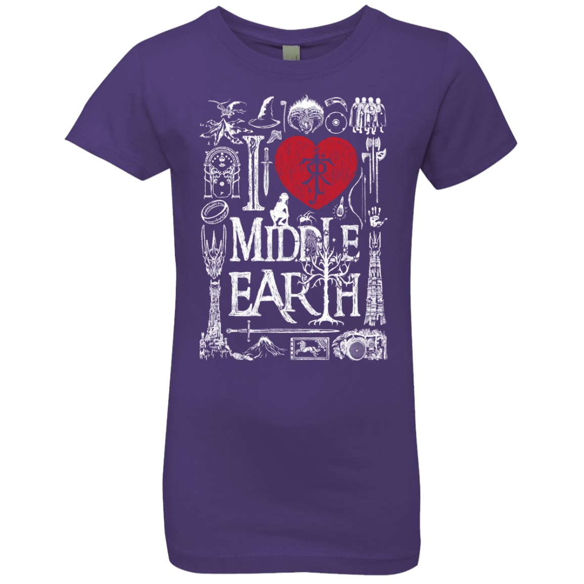 T-Shirts Purple Rush / YXS I Love Middle Earth Girls Premium T-Shirt