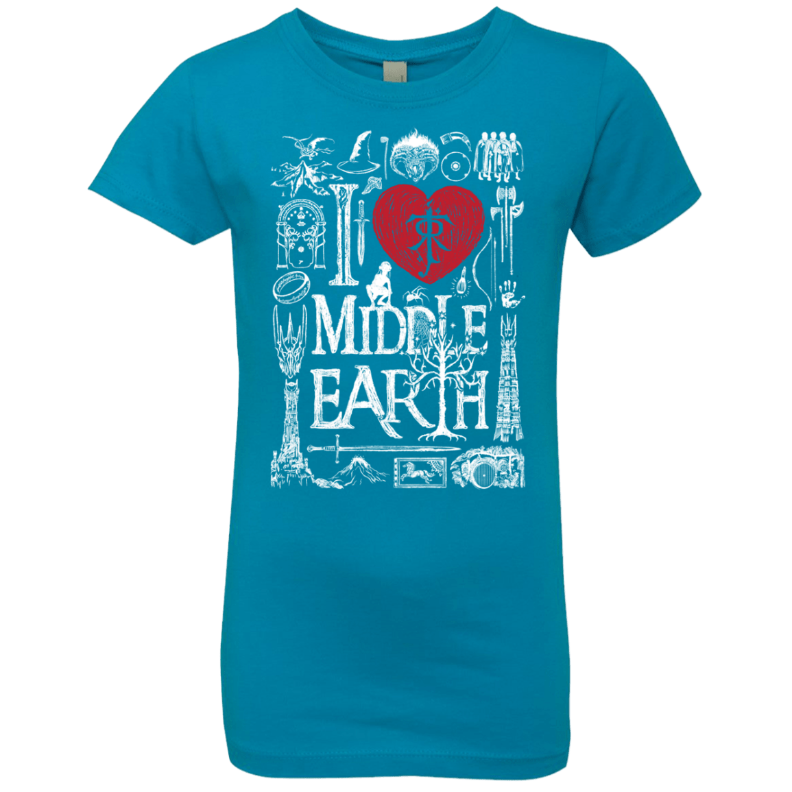 T-Shirts Turquoise / YXS I Love Middle Earth Girls Premium T-Shirt
