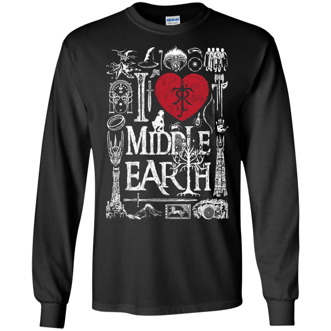 T-Shirts Black / S I Love Middle Earth Men's Long Sleeve T-Shirt