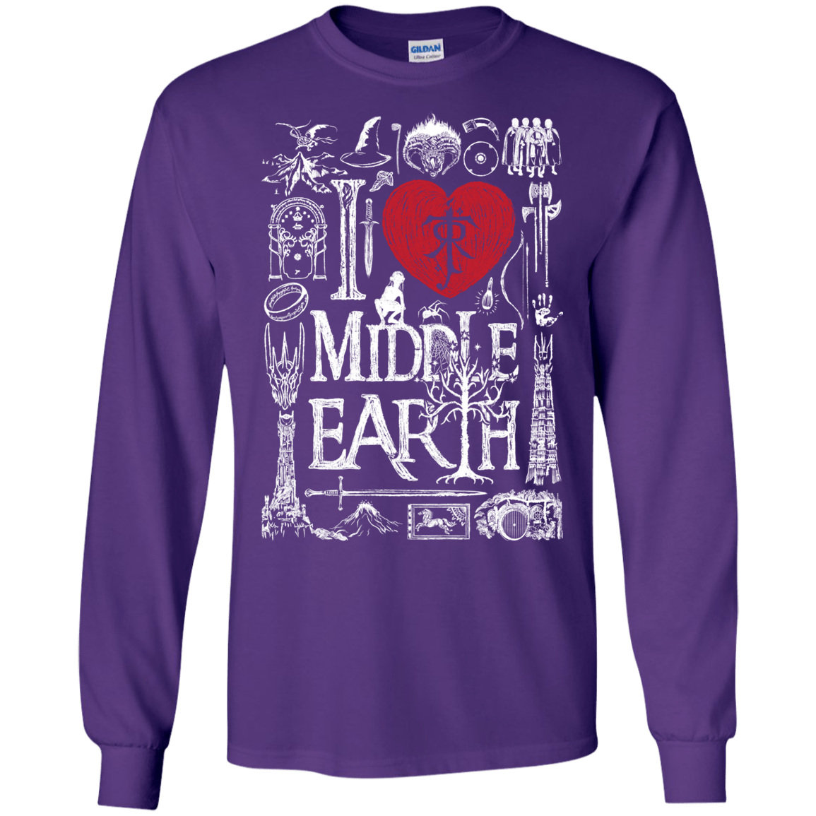 T-Shirts Purple / S I Love Middle Earth Men's Long Sleeve T-Shirt