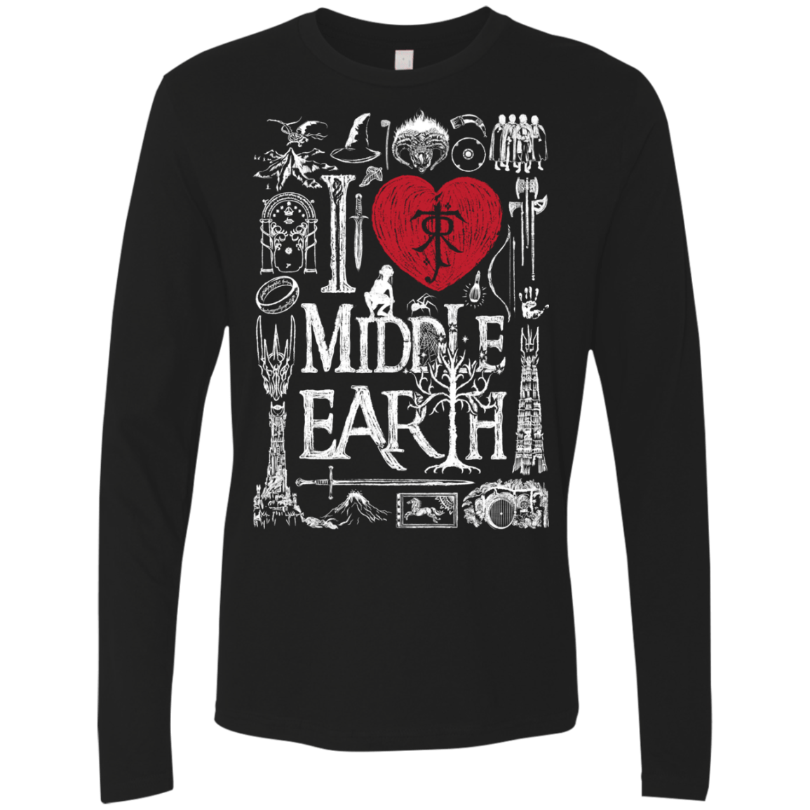 T-Shirts Black / S I Love Middle Earth Men's Premium Long Sleeve