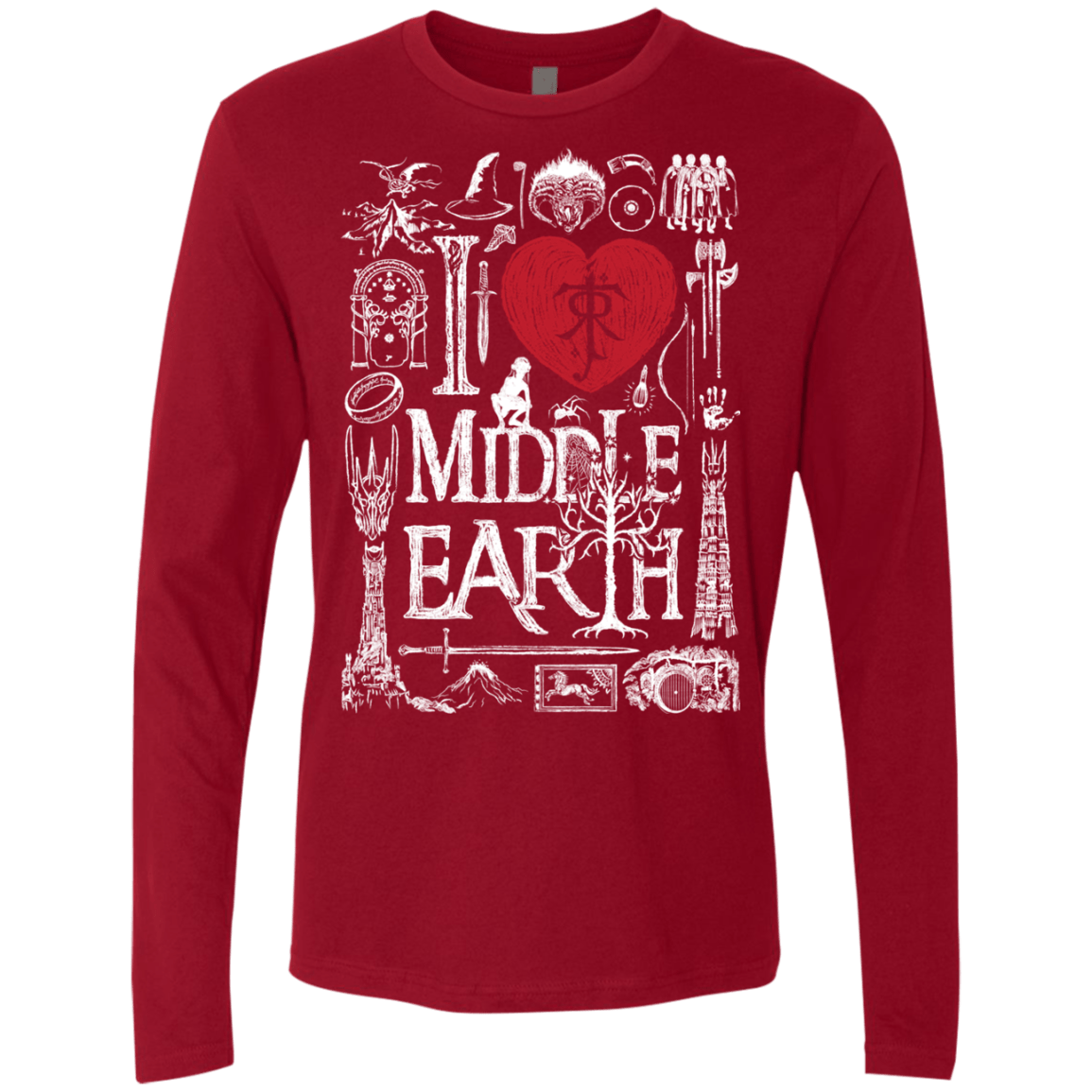 T-Shirts Cardinal / S I Love Middle Earth Men's Premium Long Sleeve
