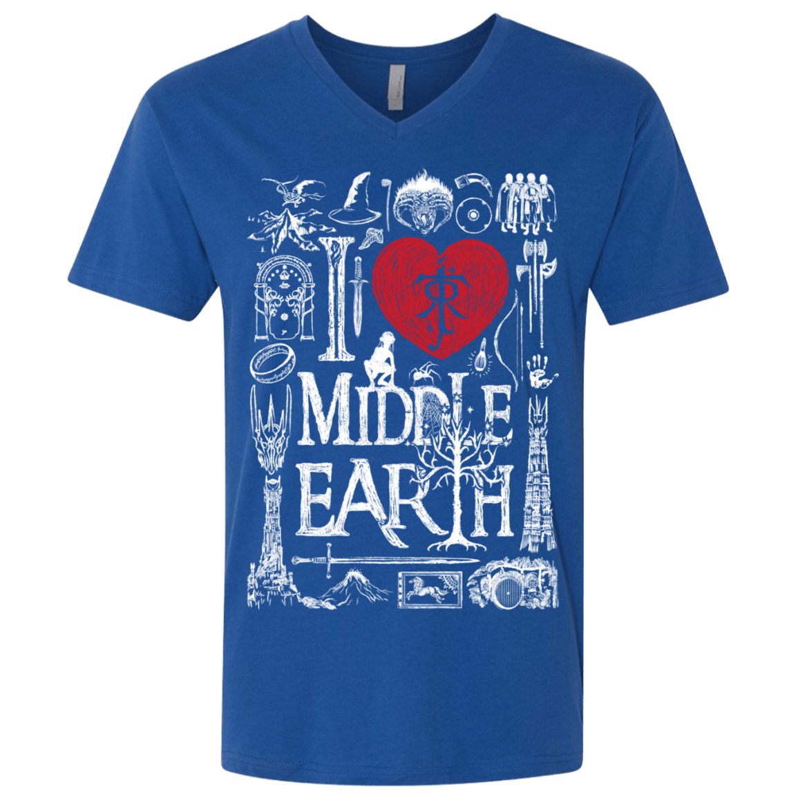 T-Shirts Royal / X-Small I Love Middle Earth Men's Premium V-Neck