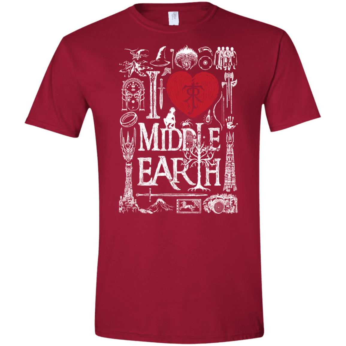 T-Shirts Cardinal Red / S I Love Middle Earth Men's Semi-Fitted Softstyle
