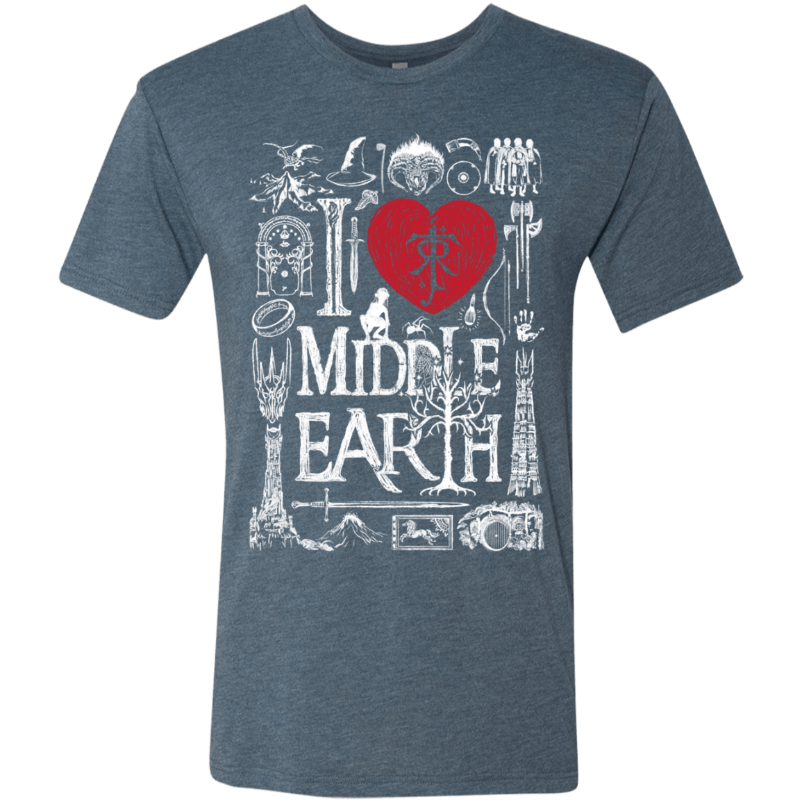 T-Shirts Indigo / S I Love Middle Earth Men's Triblend T-Shirt