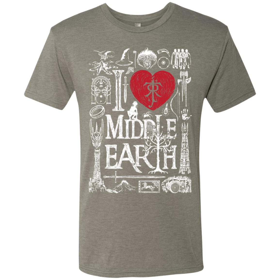 T-Shirts Venetian Grey / S I Love Middle Earth Men's Triblend T-Shirt