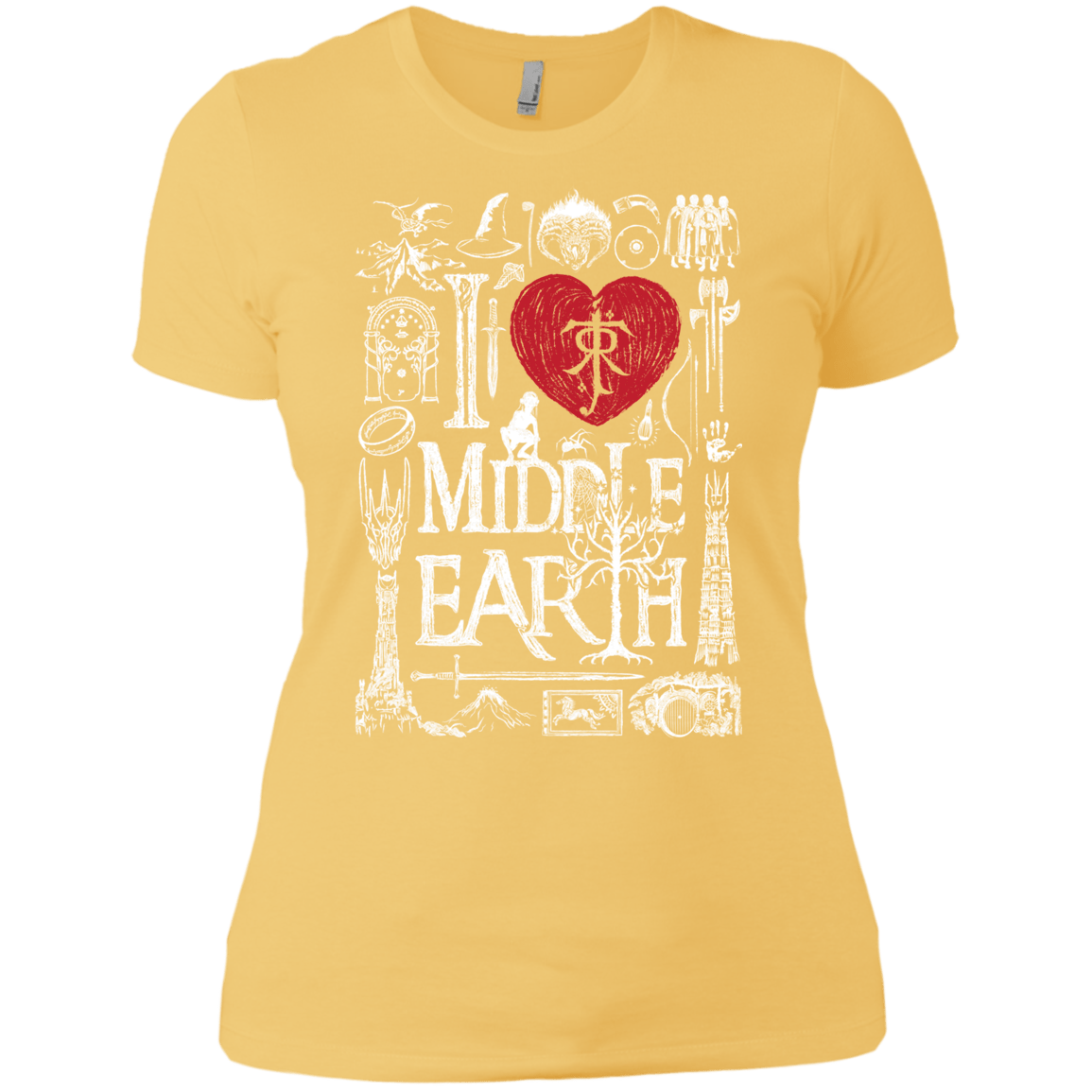 T-Shirts Banana Cream/ / X-Small I Love Middle Earth Women's Premium T-Shirt