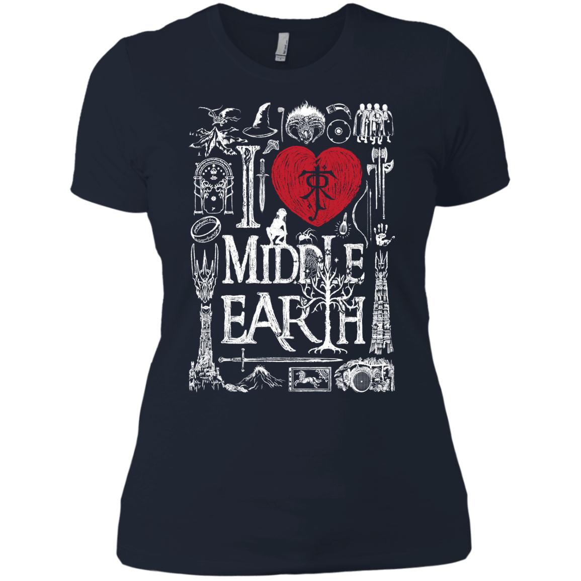 T-Shirts Midnight Navy / X-Small I Love Middle Earth Women's Premium T-Shirt