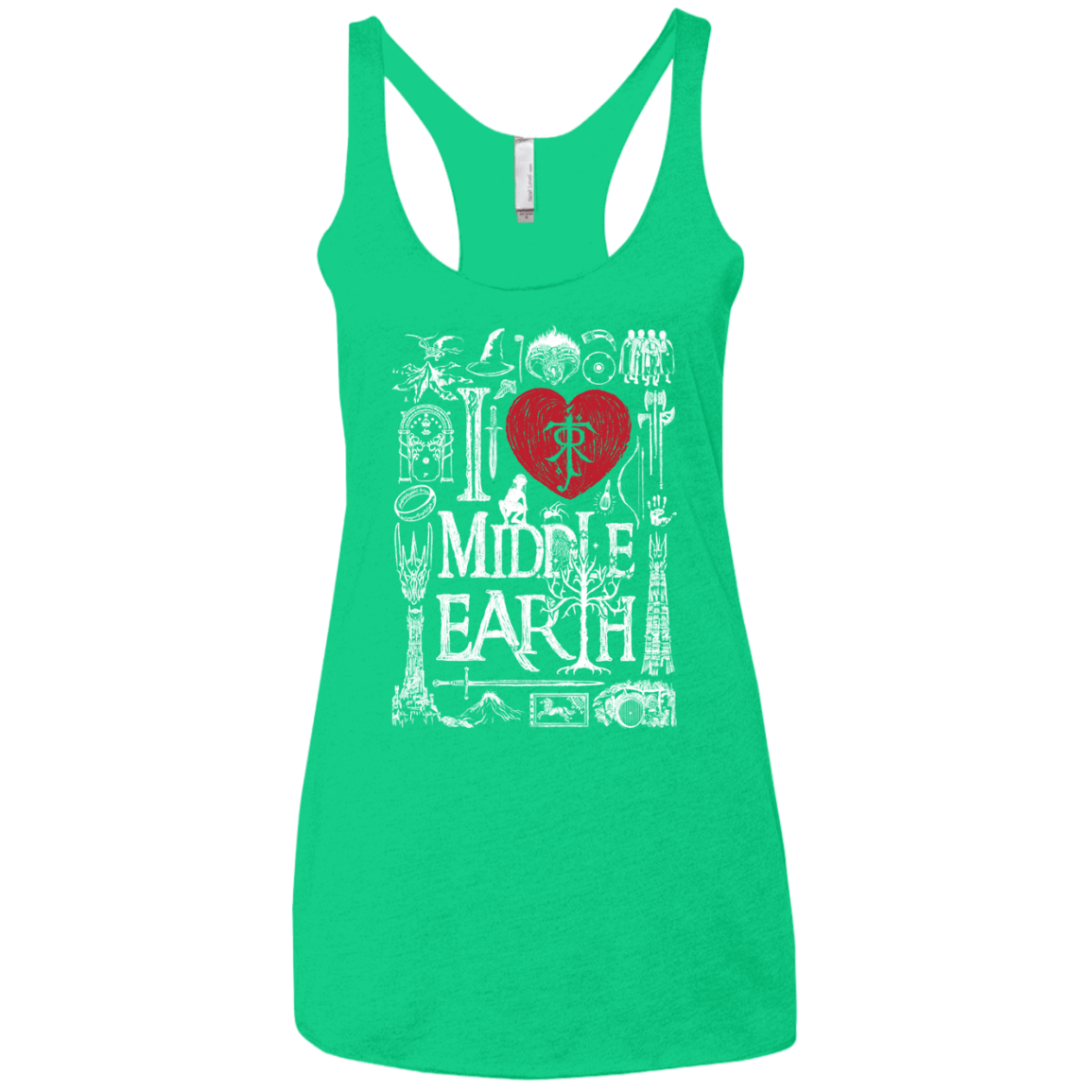 T-Shirts Envy / X-Small I Love Middle Earth Women's Triblend Racerback Tank