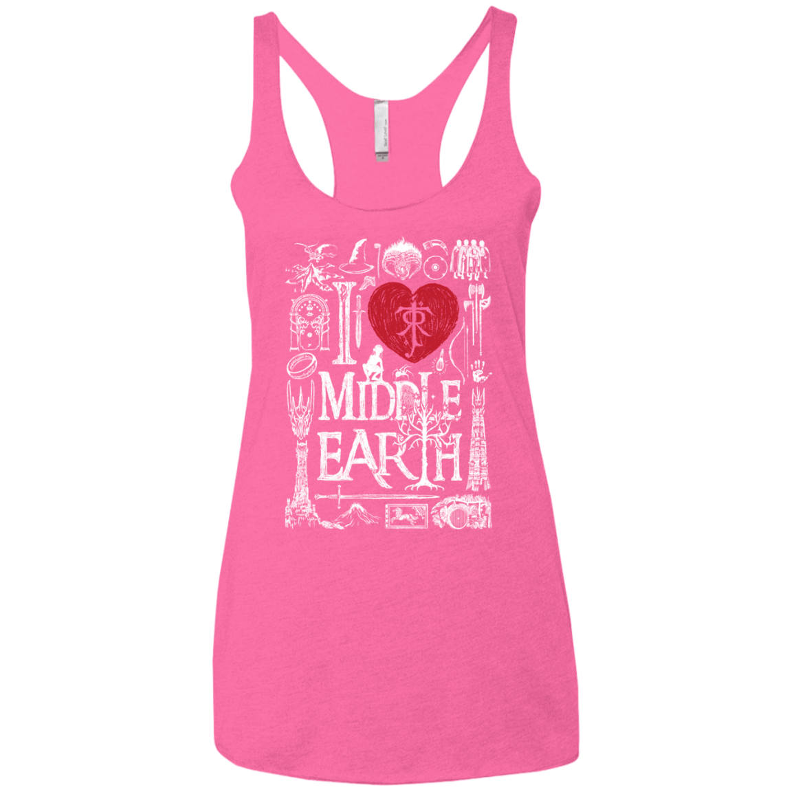 T-Shirts Vintage Pink / X-Small I Love Middle Earth Women's Triblend Racerback Tank