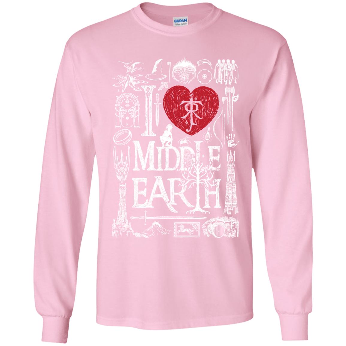 T-Shirts Light Pink / YS I Love Middle Earth Youth Long Sleeve T-Shirt