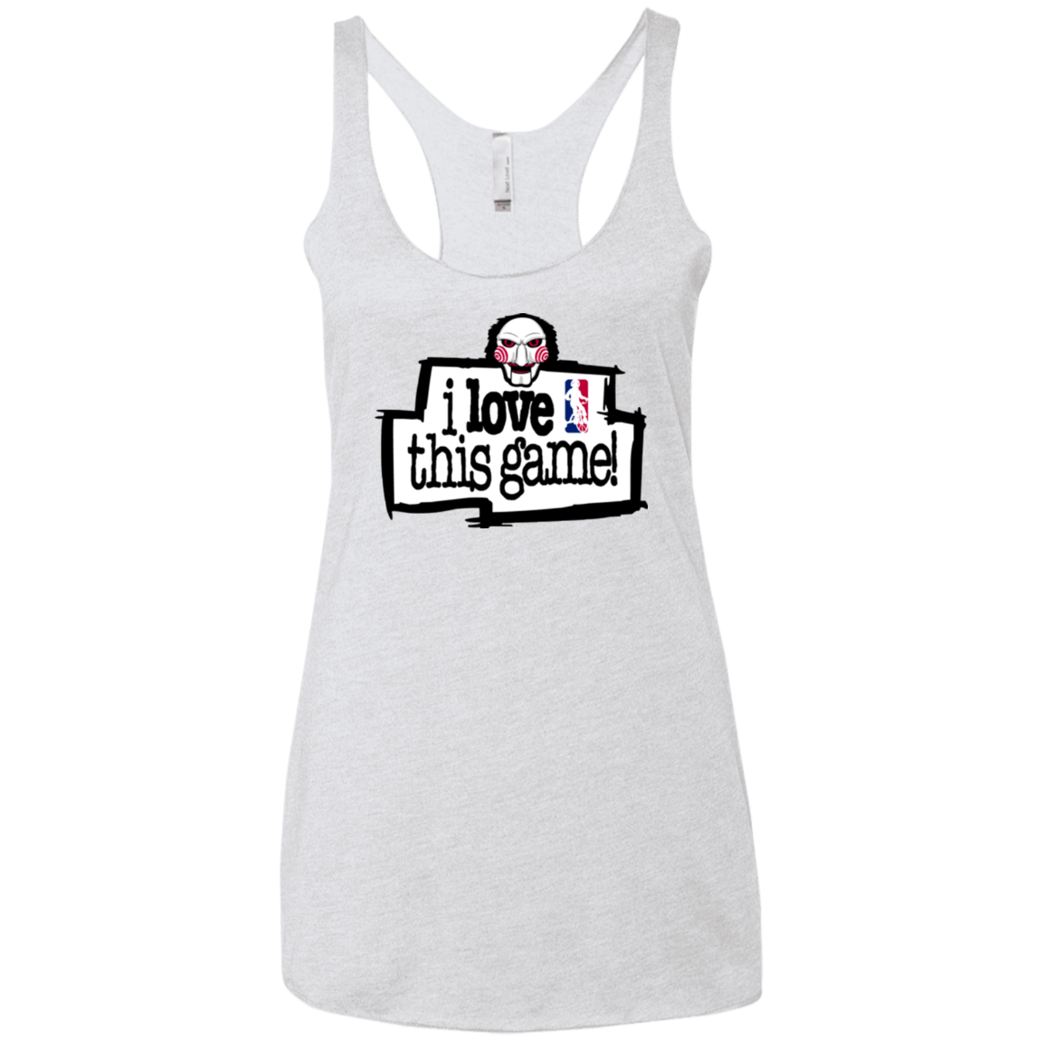 T-Shirts Heather White / X-Small I Love This Game Women's Triblend Racerback Tank