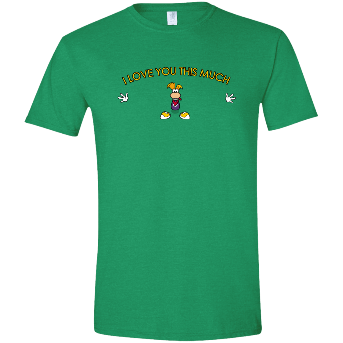 T-Shirts Heather Irish Green / S I Love You This Much Men's Semi-Fitted Softstyle