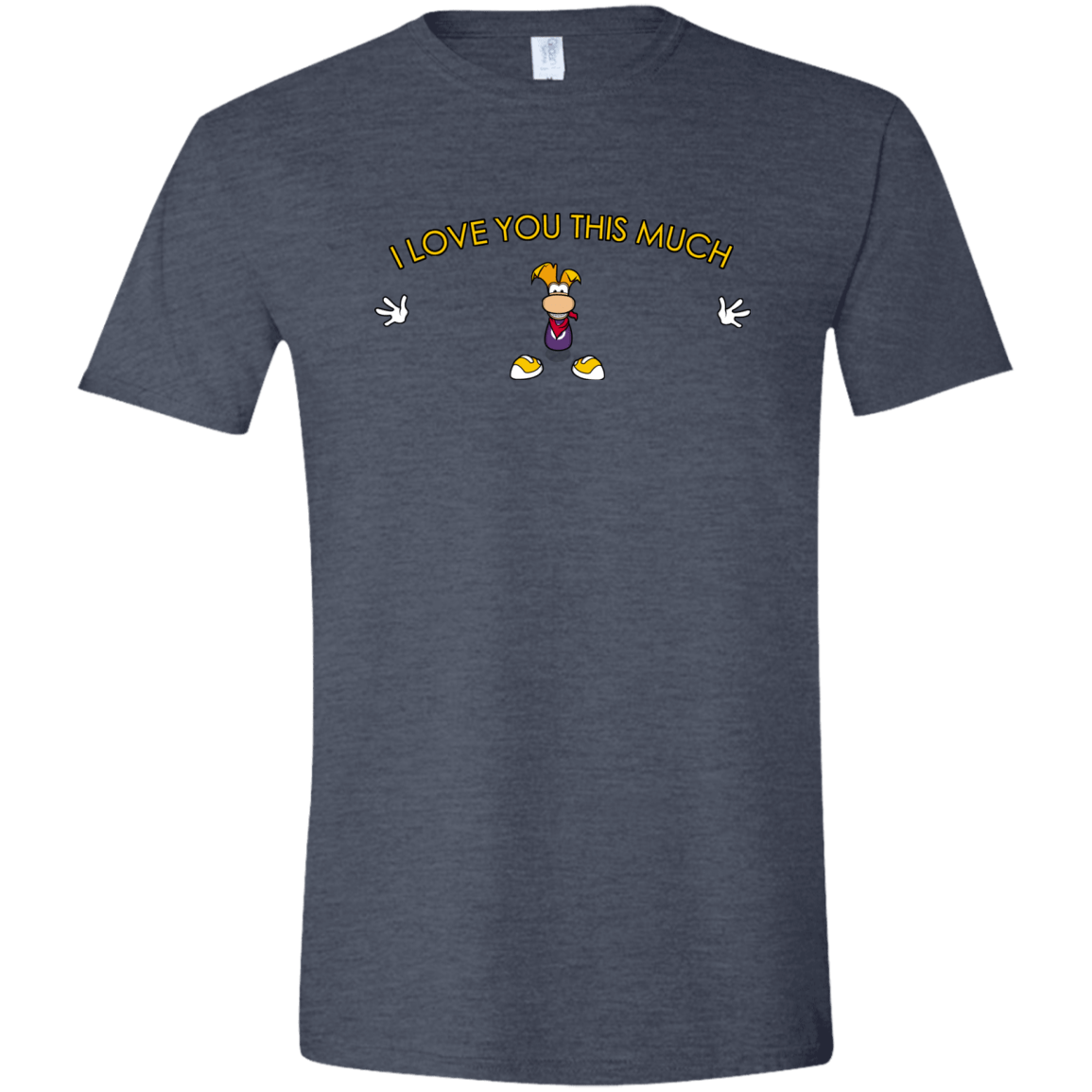 T-Shirts Heather Navy / S I Love You This Much Men's Semi-Fitted Softstyle